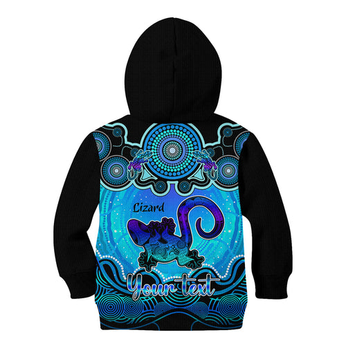 personalised-australia-leo-lizard-zodiac-kid-hoodie-auz-astrology-aboriginal-aqua