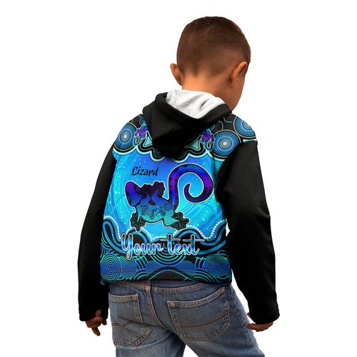 personalised-australia-leo-lizard-zodiac-kid-hoodie-auz-astrology-aboriginal-aqua
