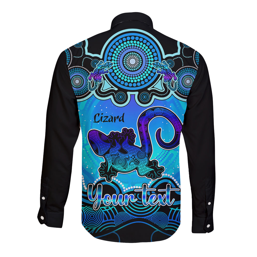 personalised-australia-leo-lizard-zodiac-long-sleeve-button-shirt-auz-astrology-aboriginal-aqua