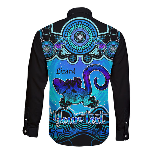 personalised-australia-leo-lizard-zodiac-long-sleeve-button-shirt-auz-astrology-aboriginal-aqua