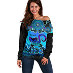 personalised-australia-leo-lizard-zodiac-off-shoulder-sweater-auz-astrology-aboriginal-aqua