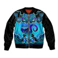 personalised-australia-leo-lizard-zodiac-sleeve-zip-bomber-jacket-auz-astrology-aboriginal-aqua