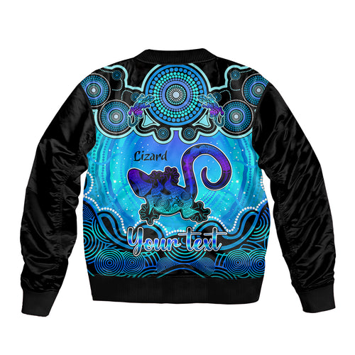 personalised-australia-leo-lizard-zodiac-sleeve-zip-bomber-jacket-auz-astrology-aboriginal-aqua