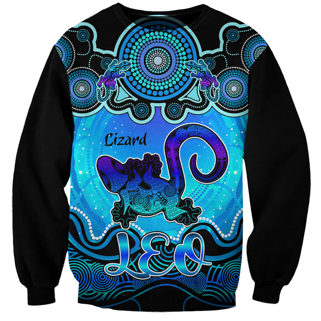 personalised-australia-leo-lizard-zodiac-sweatshirt-auz-astrology-aboriginal-aqua