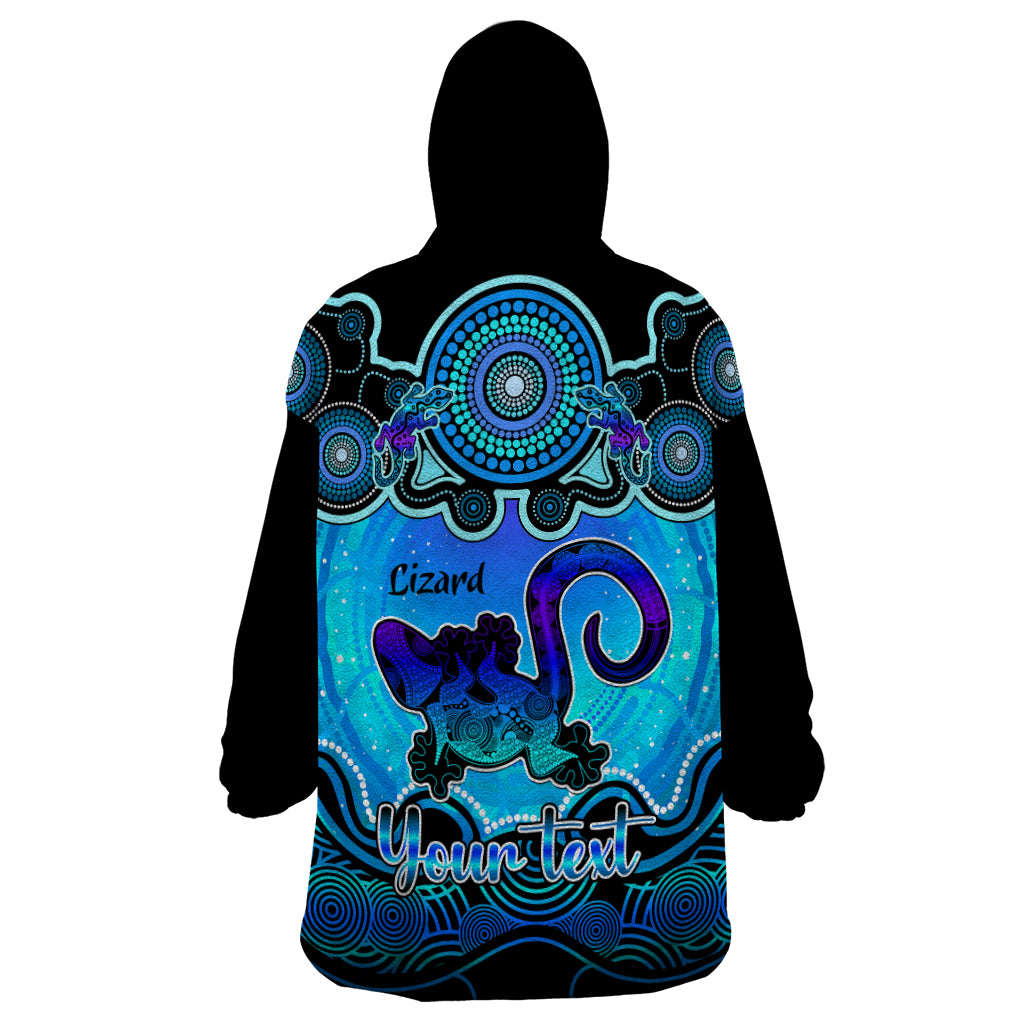personalised-australia-leo-lizard-zodiac-wearable-blanket-hoodie-auz-astrology-aboriginal-aqua
