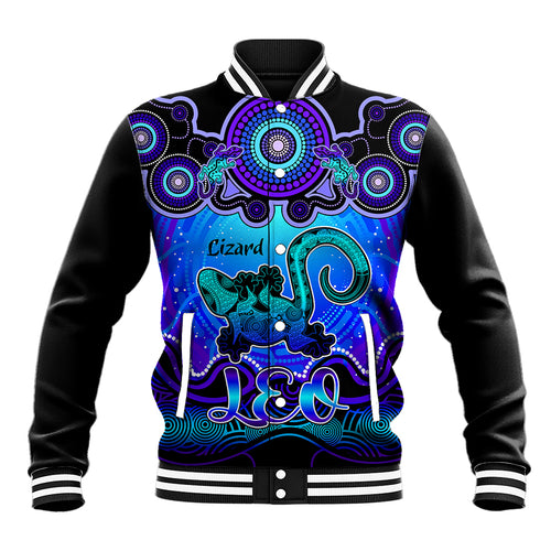 personalised-australia-leo-lizard-zodiac-baseball-jacket-auz-astrology-aboriginal-blue