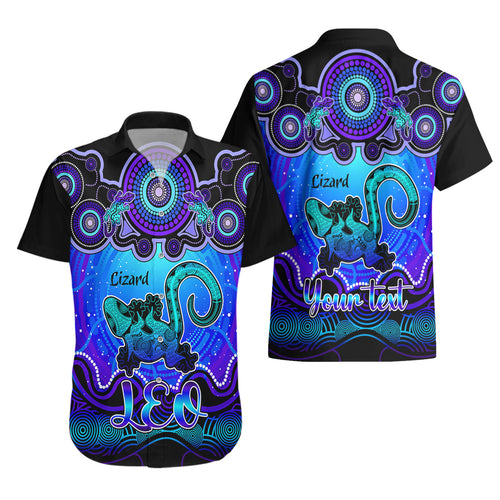 personalised-australia-leo-lizard-zodiac-hawaiian-shirt-auz-astrology-aboriginal-blue
