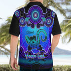 personalised-australia-leo-lizard-zodiac-hawaiian-shirt-auz-astrology-aboriginal-blue