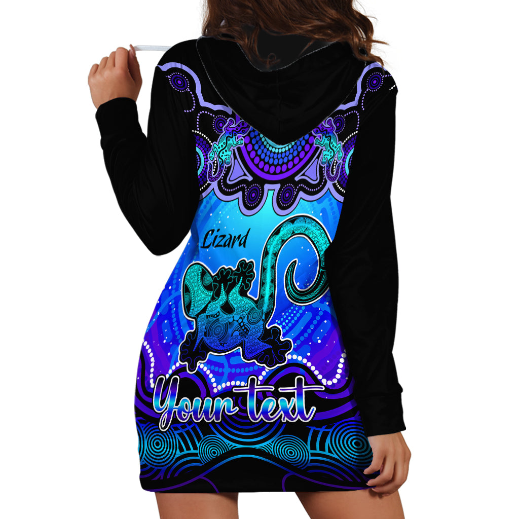 personalised-australia-leo-lizard-zodiac-hoodie-dress-auz-astrology-aboriginal-blue