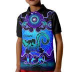 personalised-australia-leo-lizard-zodiac-kid-polo-shirt-auz-astrology-aboriginal-blue