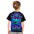 personalised-australia-leo-lizard-zodiac-kid-t-shirt-auz-astrology-aboriginal-blue