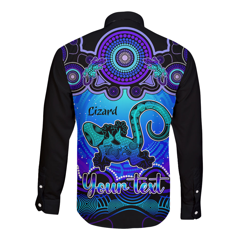 personalised-australia-leo-lizard-zodiac-long-sleeve-button-shirt-auz-astrology-aboriginal-blue