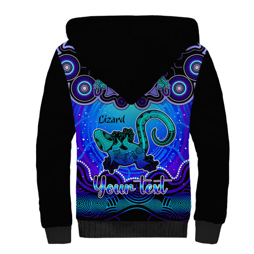 personalised-australia-leo-lizard-zodiac-sherpa-hoodie-auz-astrology-aboriginal-blue