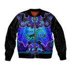 personalised-australia-leo-lizard-zodiac-sleeve-zip-bomber-jacket-auz-astrology-aboriginal-blue