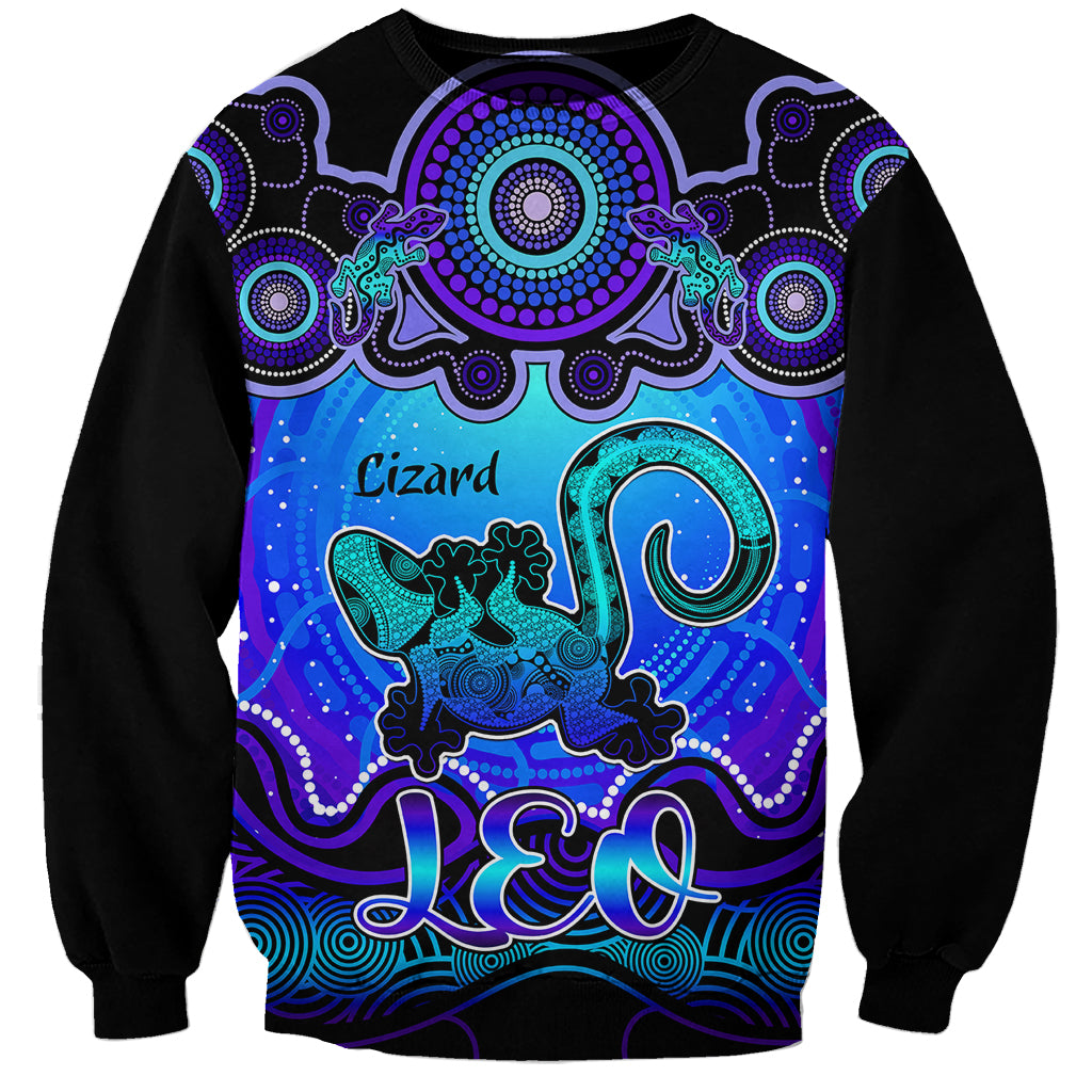 personalised-australia-leo-lizard-zodiac-sweatshirt-auz-astrology-aboriginal-blue