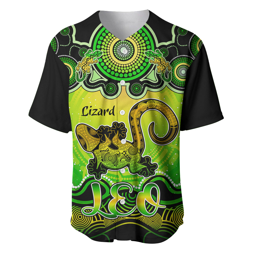 personalised-australia-leo-lizard-zodiac-baseball-jersey-auz-astrology-aboriginal-green