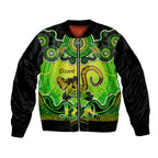 personalised-australia-leo-lizard-zodiac-bomber-jacket-auz-astrology-aboriginal-green