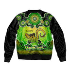 personalised-australia-leo-lizard-zodiac-bomber-jacket-auz-astrology-aboriginal-green