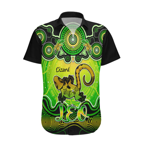 personalised-australia-leo-lizard-zodiac-hawaiian-shirt-auz-astrology-aboriginal-green