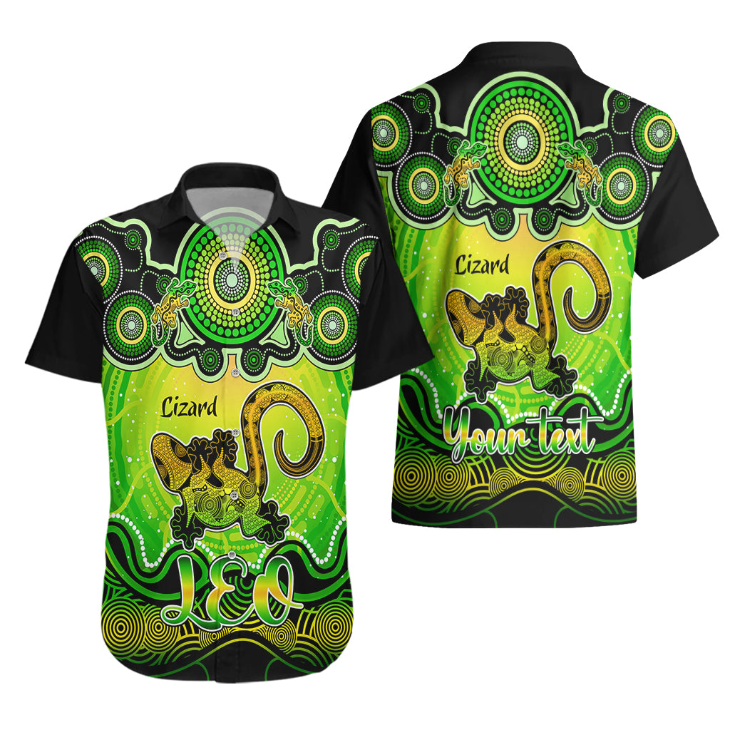 personalised-australia-leo-lizard-zodiac-hawaiian-shirt-auz-astrology-aboriginal-green
