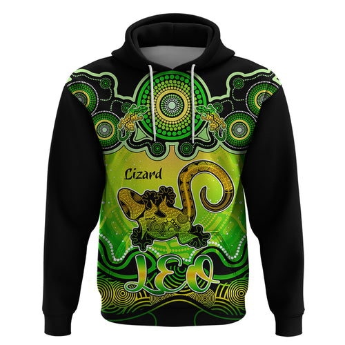 personalised-australia-leo-lizard-zodiac-hoodie-auz-astrology-aboriginal-green