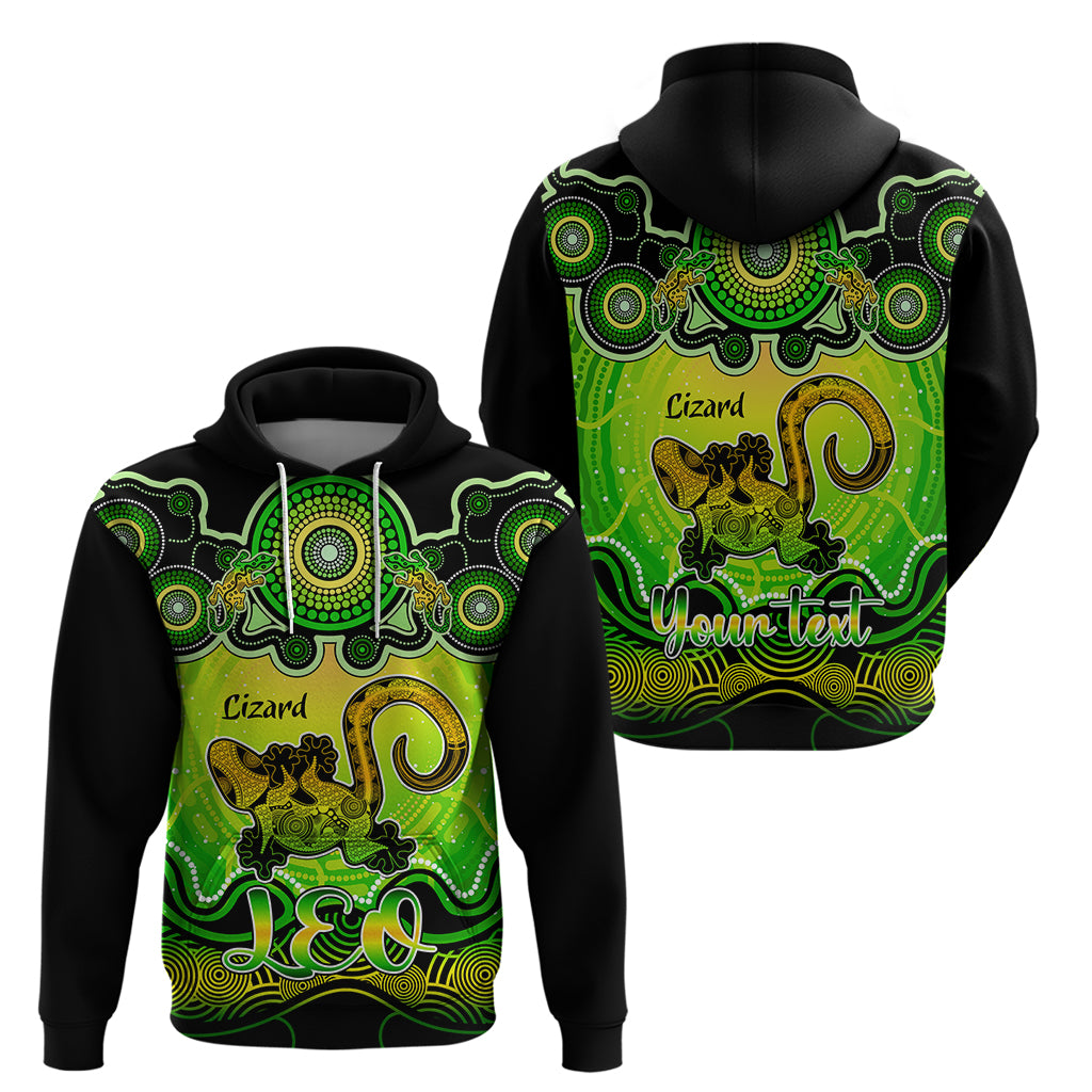 personalised-australia-leo-lizard-zodiac-hoodie-auz-astrology-aboriginal-green