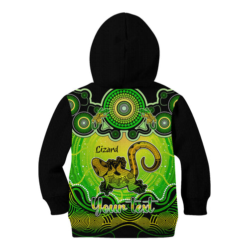 personalised-australia-leo-lizard-zodiac-kid-hoodie-auz-astrology-aboriginal-green
