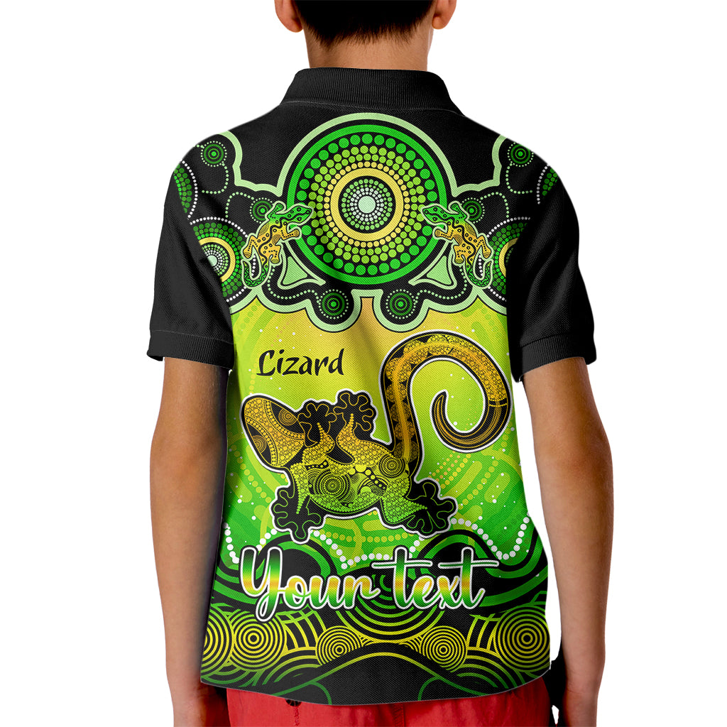 personalised-australia-leo-lizard-zodiac-kid-polo-shirt-auz-astrology-aboriginal-green