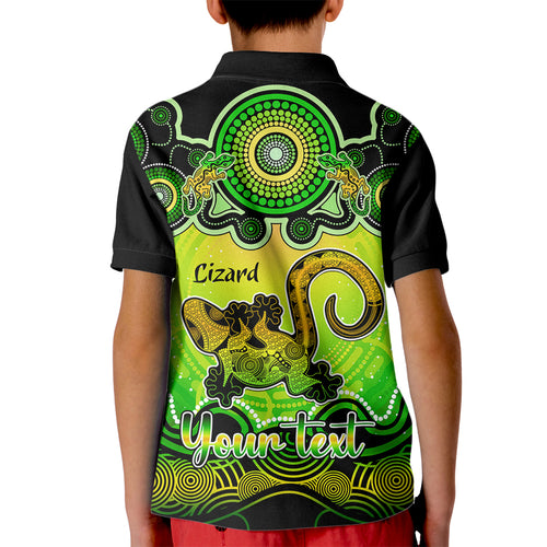 personalised-australia-leo-lizard-zodiac-kid-polo-shirt-auz-astrology-aboriginal-green