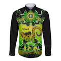 personalised-australia-leo-lizard-zodiac-long-sleeve-button-shirt-auz-astrology-aboriginal-green