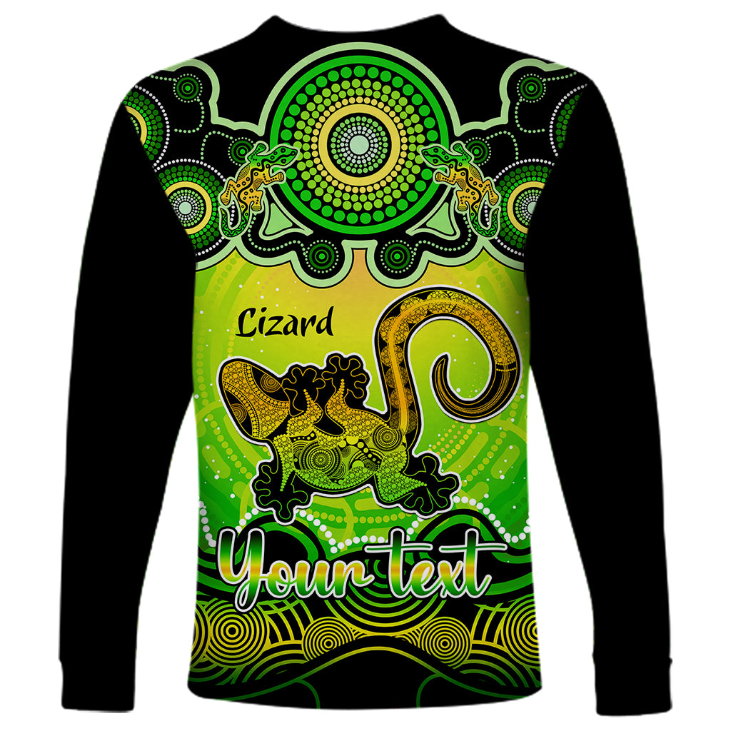 personalised-australia-leo-lizard-zodiac-long-sleeve-shirt-auz-astrology-aboriginal-green