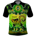 personalised-australia-leo-lizard-zodiac-polo-shirt-auz-astrology-aboriginal-green