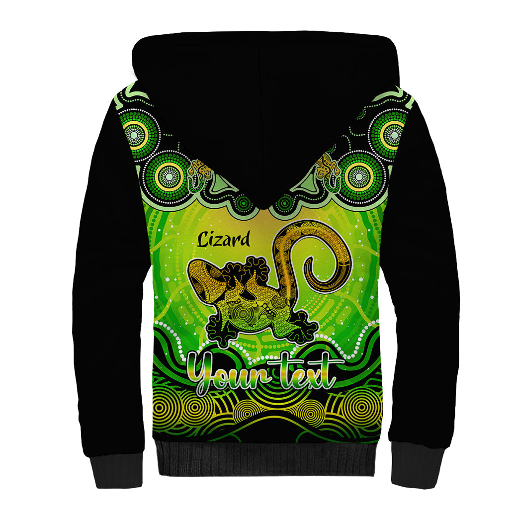 personalised-australia-leo-lizard-zodiac-sherpa-hoodie-auz-astrology-aboriginal-green