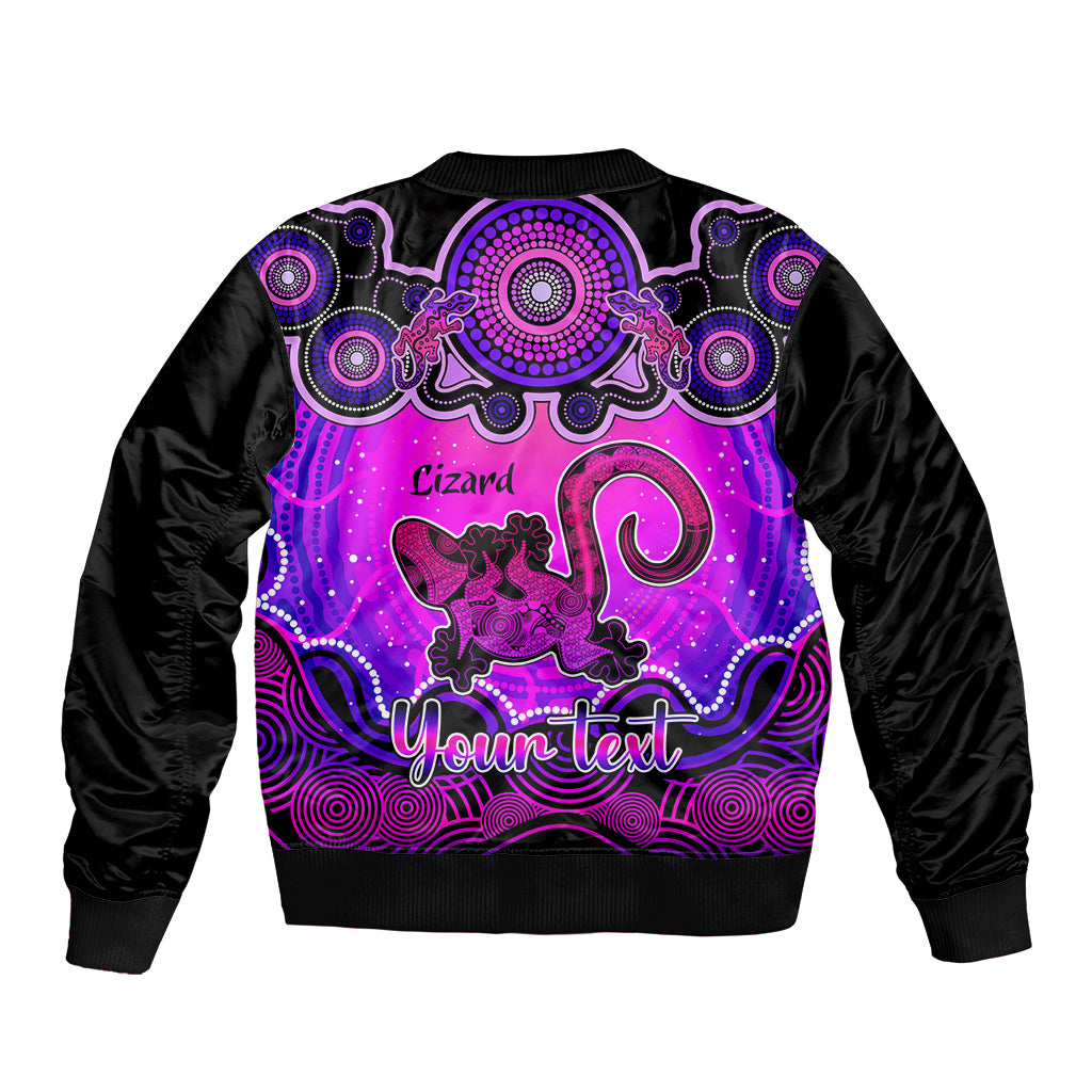 personalised-australia-leo-lizard-zodiac-bomber-jacket-auz-astrology-aboriginal-magenta