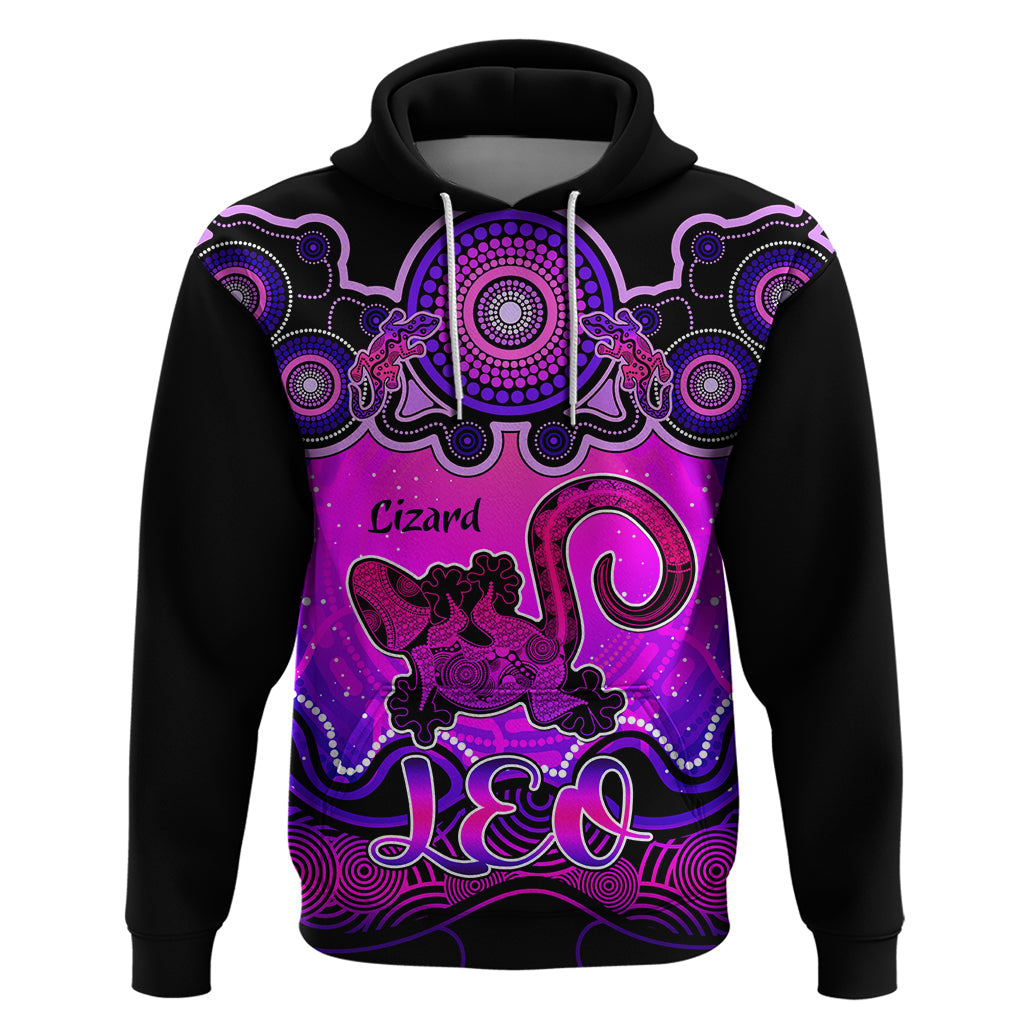 personalised-australia-leo-lizard-zodiac-hoodie-auz-astrology-aboriginal-magenta