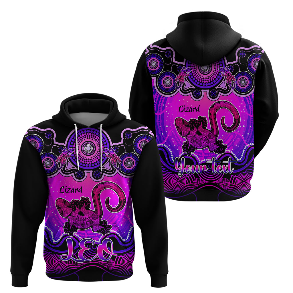 personalised-australia-leo-lizard-zodiac-hoodie-auz-astrology-aboriginal-magenta