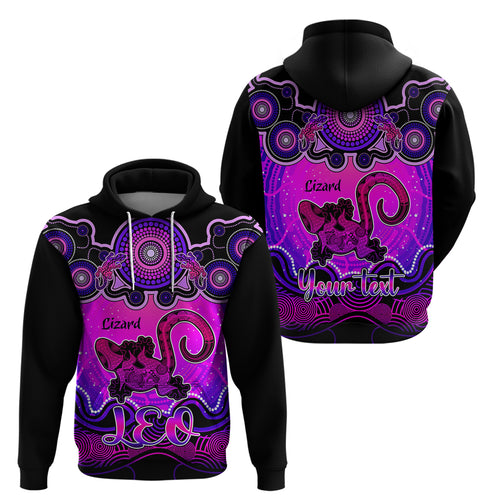 personalised-australia-leo-lizard-zodiac-hoodie-auz-astrology-aboriginal-magenta