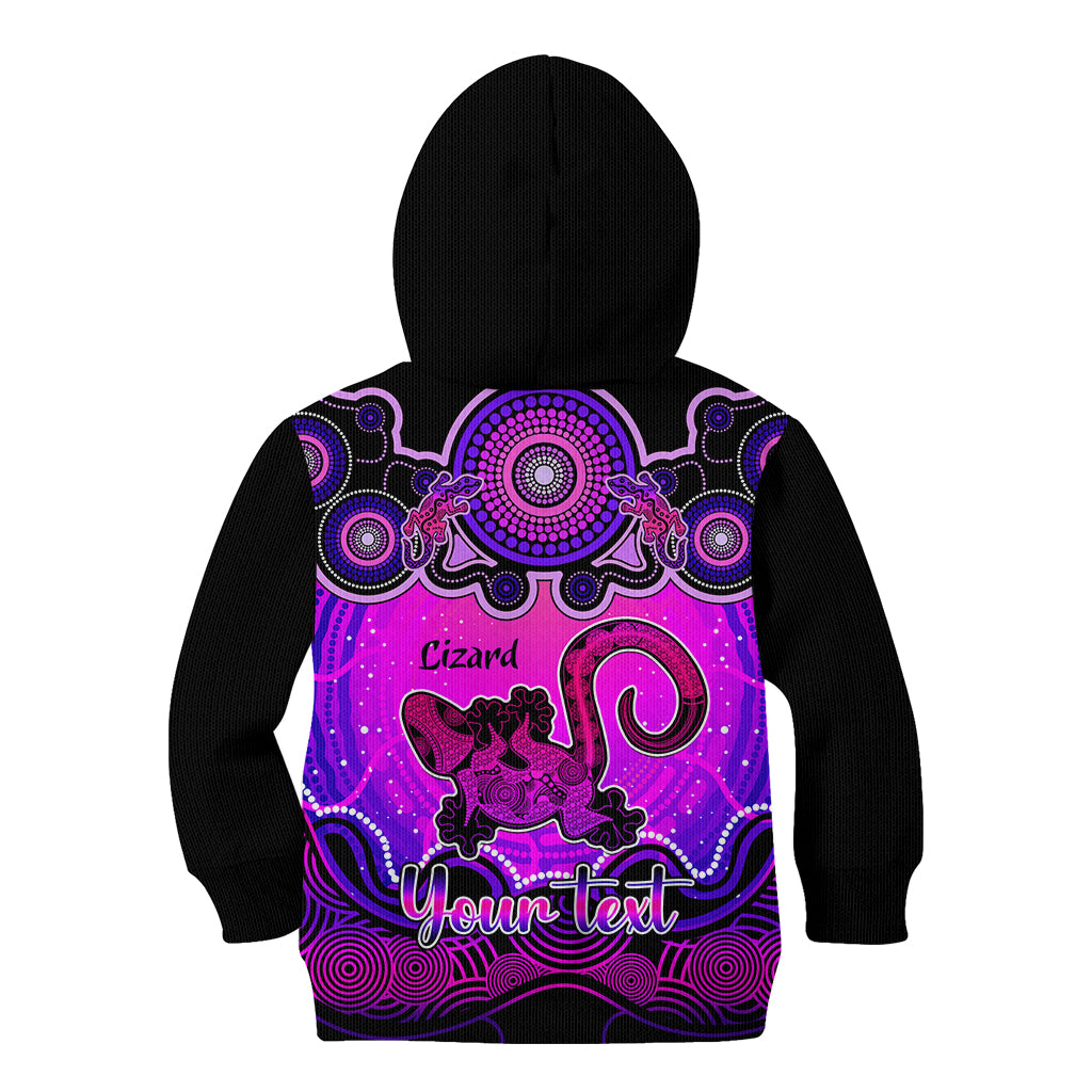 personalised-australia-leo-lizard-zodiac-kid-hoodie-auz-astrology-aboriginal-magenta