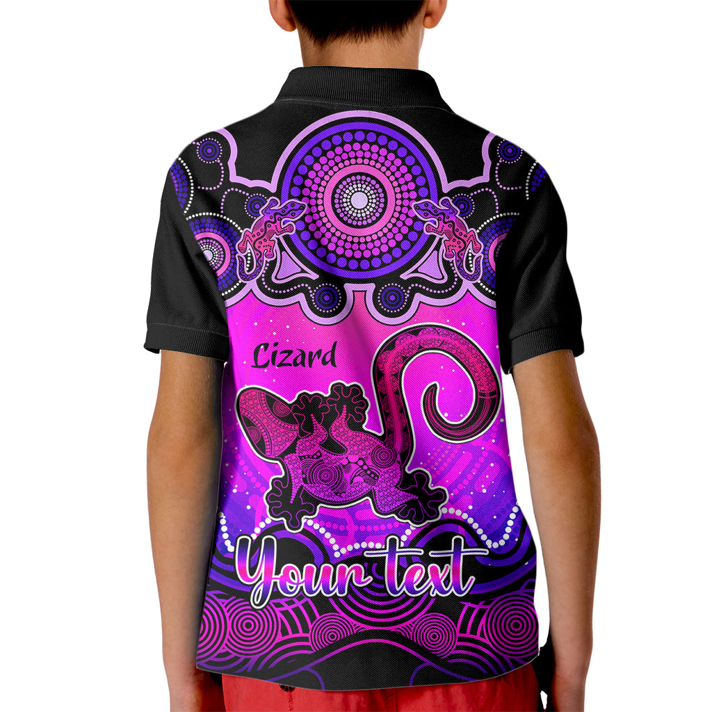 personalised-australia-leo-lizard-zodiac-kid-polo-shirt-auz-astrology-aboriginal-magenta