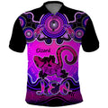 personalised-australia-leo-lizard-zodiac-polo-shirt-auz-astrology-aboriginal-magenta