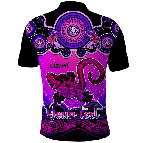 personalised-australia-leo-lizard-zodiac-polo-shirt-auz-astrology-aboriginal-magenta