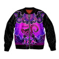 personalised-australia-leo-lizard-zodiac-sleeve-zip-bomber-jacket-auz-astrology-aboriginal-magenta