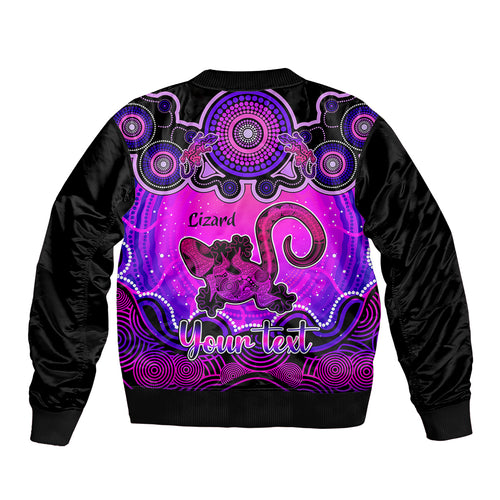 personalised-australia-leo-lizard-zodiac-sleeve-zip-bomber-jacket-auz-astrology-aboriginal-magenta