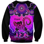 personalised-australia-leo-lizard-zodiac-sweatshirt-auz-astrology-aboriginal-magenta
