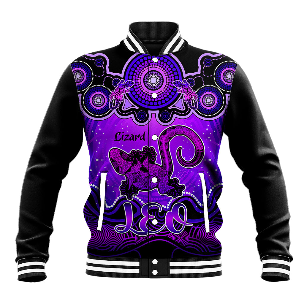 personalised-australia-leo-lizard-zodiac-baseball-jacket-auz-astrology-aboriginal-purple