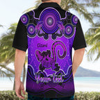 personalised-australia-leo-lizard-zodiac-hawaiian-shirt-auz-astrology-aboriginal-purple