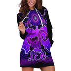 personalised-australia-leo-lizard-zodiac-hoodie-dress-auz-astrology-aboriginal-purple