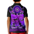 personalised-australia-leo-lizard-zodiac-kid-polo-shirt-auz-astrology-aboriginal-purple