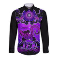 personalised-australia-leo-lizard-zodiac-long-sleeve-button-shirt-auz-astrology-aboriginal-purple