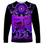 personalised-australia-leo-lizard-zodiac-long-sleeve-shirt-auz-astrology-aboriginal-purple